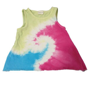 🛍 Girls Cherokee Tank Top Size 2 Green Pink Tie Dye